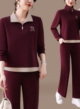 深灰动套880099装女新款春秋时尚连帽大码遮显瘦气质肉卫衣色运整