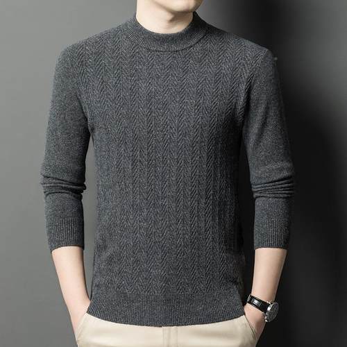 冬男衫士羊绒衫加厚中男装SD8896-Y休闲圆季领保暖毛年衣针织羊毛