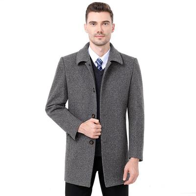 中老年爸爸冬装衣羊毛外秋呢子套加厚中年8952-=1男士宽松休闲毛