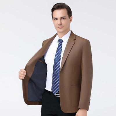 真男8557-0士皮冬衣皮西装秋帅气西装领男式外套时男尚装绵羊皮西