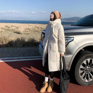 宽松瘦加厚保暖白719鸭绒套 新外款 品羽牌绒服女中长款 过显膝冬季