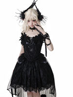 Original official Star Swan Dream lolita dark Gothic style girl dress, wedding daily short-sleeved dress thumbnail 8