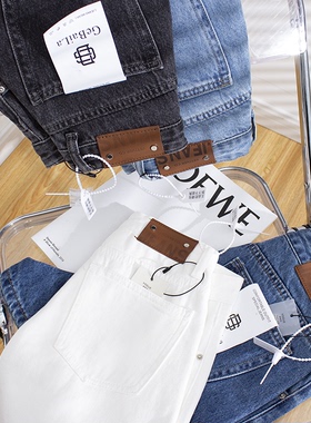 08清仓不退不换 高腰显瘦牛仔直筒短裤 热裤