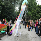 泡泡秀表演道具泡尔飞双长龙彩虹儿童中性玩具七彩大号圈 工具 包邮