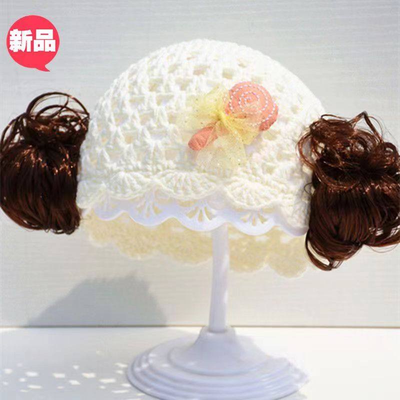 手工编织秋季婴儿女童韩版公主帽图片