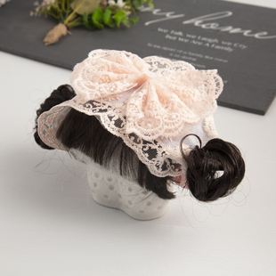 夏天婴儿假发发带女宝宝百搭齐刘海头饰生日满月造型摄影发饰头带