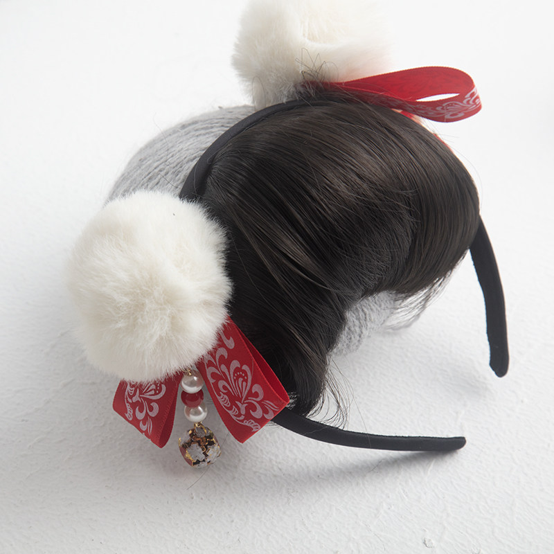 假发刘海演出古风毛球流苏头饰