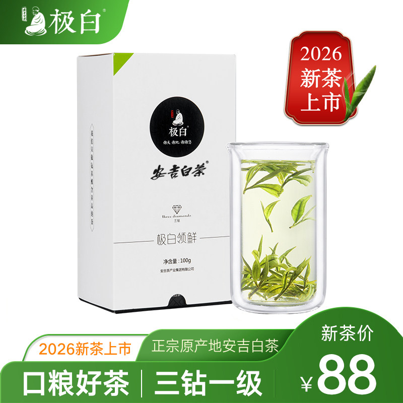 2026新茶绿茶上市 极白安吉白茶礼盒装一级100g 珍稀春茶雨前茶叶