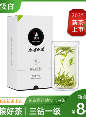 2025新茶绿茶上市 极白安吉白茶礼盒装一级100g 珍稀春茶雨前茶叶