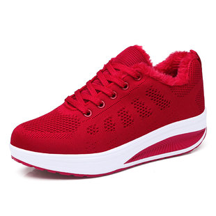 中国梦之队冬季加厚加绒保暖女士防滑棉鞋运动鞋休闲旅游鞋摇摇鞋