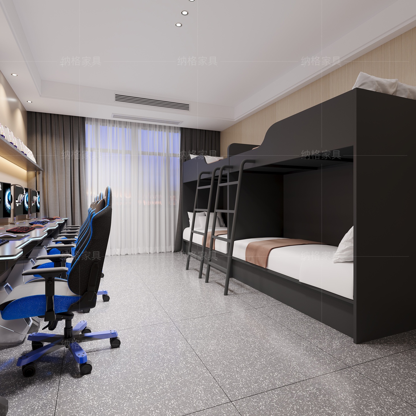 青旅民宿上下铺双层床全封闭式公寓学校宿舍电竞酒店太空舱上下床