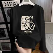 美式 ins潮流潮牌高街百搭宽松休闲圆领上衣 t恤春秋季 痞帅男士 长袖