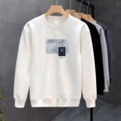 美式 潮牌情侣休闲圆领宽松潮流外套 新款 痞帅加绒加厚卫衣男士 冬季