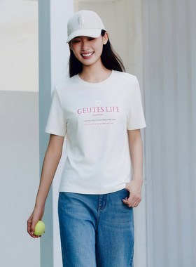 歌蒂诗2026夏季专柜新款日常通勤简约圆领短袖T恤女 3G27X3099