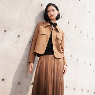 驼色外套 高级气质简约通勤短款 8D33W7882 专柜新款 歌蒂诗春季