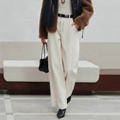 通勤高腰直筒米白色牛仔裤 时尚 8F41N3519 新款 歌蒂诗2026专柜春季