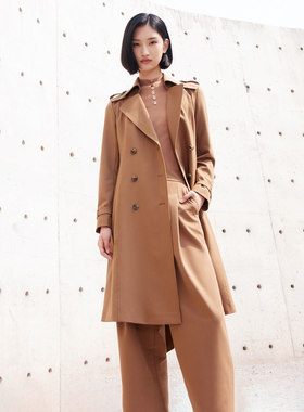 歌蒂诗春专柜新款高级大气时尚气质驼色中长款风衣 8D33F2881