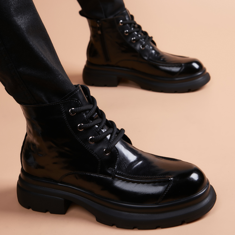 男士英伦风厚底内增马丁靴