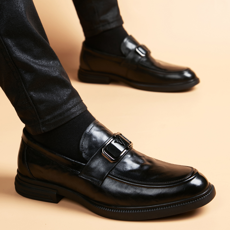 奥尔彼英伦休闲皮鞋豆豆鞋