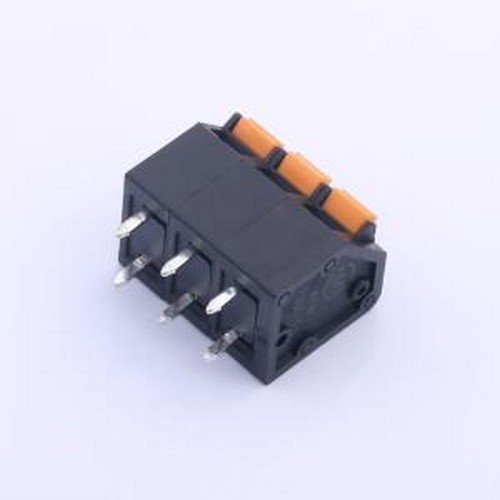 KFM736L-5.0-3P 弹簧式接线端子 1x3P 5mm 每排P数:3 排数:1 插件