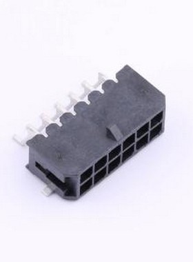 HC-MX3.0-2*6AWT-05 线对板针座 2x6P 间距:3mm 卧贴 黑色 SMD,P=