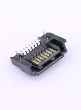 XUTS-0727-0332 线对板针座 SATA 7PIN公座 全包带窗卧式贴板SMD