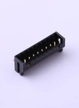 A2005WR-09P 线对板针座 1x9P 间距:2mm 弯插 黑色 弯插,P=2mm