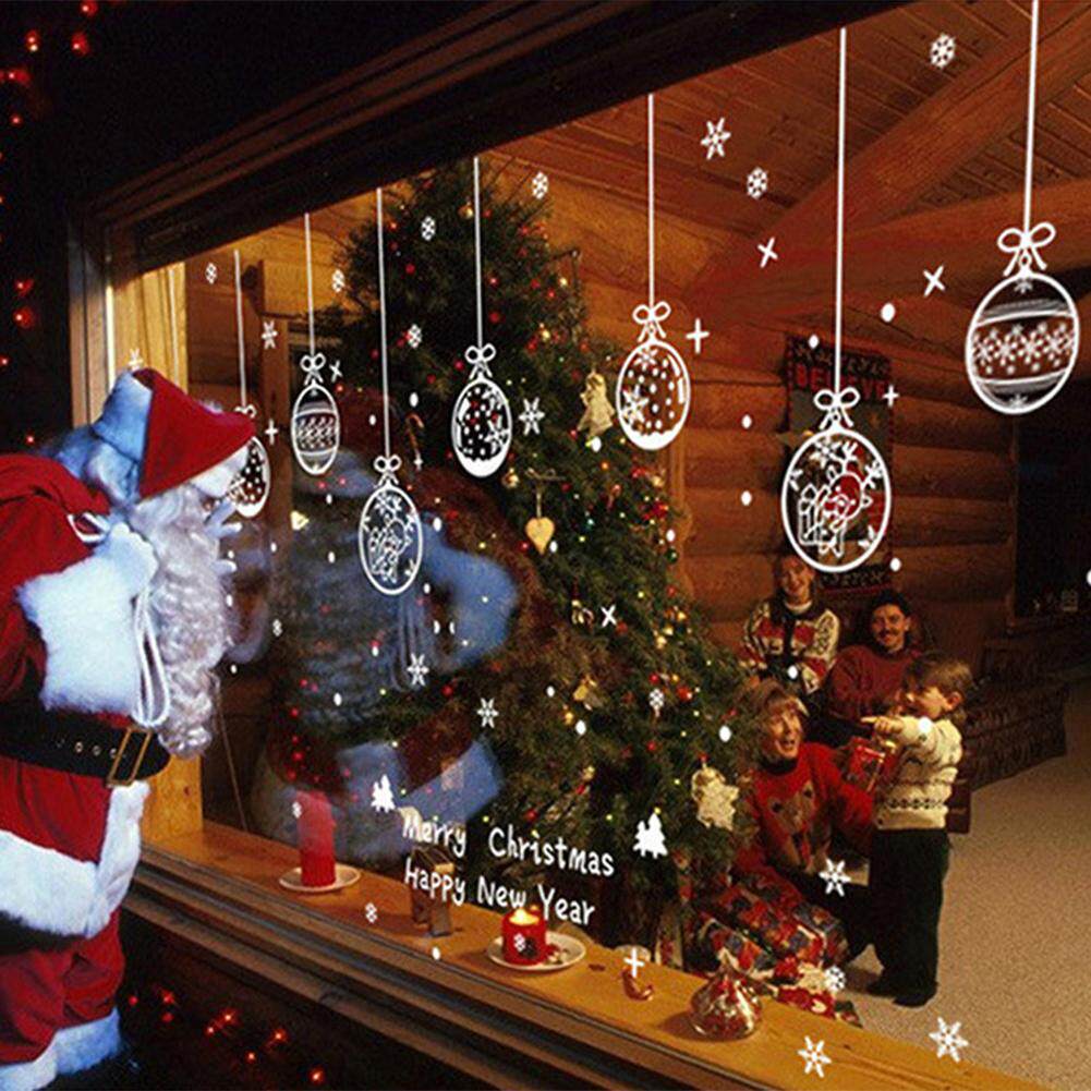 2pcs christmas tree wall sticker pvc removable glass windows