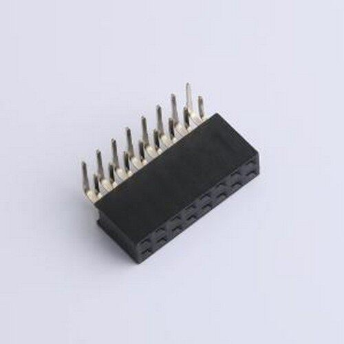 DS1024-2x8R2 排母 2x8P 间距:2.54mm 弯插 黑色 插件,P=2.54mm
