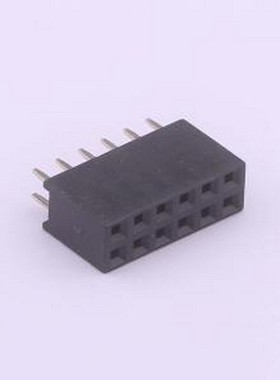 DS1023-2*6SF11 排母 间距:2.54mm 2x6P 直插 黑色 插件,P=2.54mm