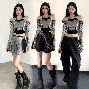 kpop女团演出套装跳舞gogo性感上衣DS酒吧爵士舞台穿搭辣妹打歌服