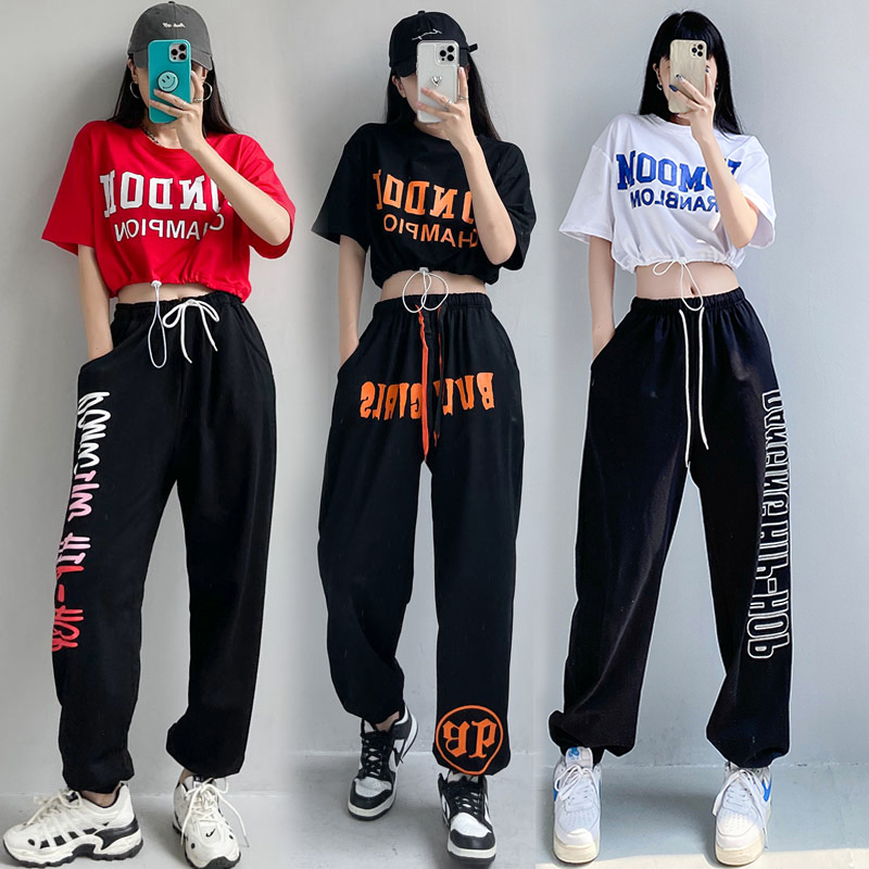 跳舞健身运动服装夏季爵士舞套装成人露脐上衣网红嘻哈街舞练功服