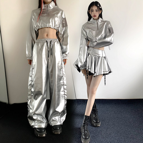 爵士舞打歌服辣妹酷飒科技感穿搭