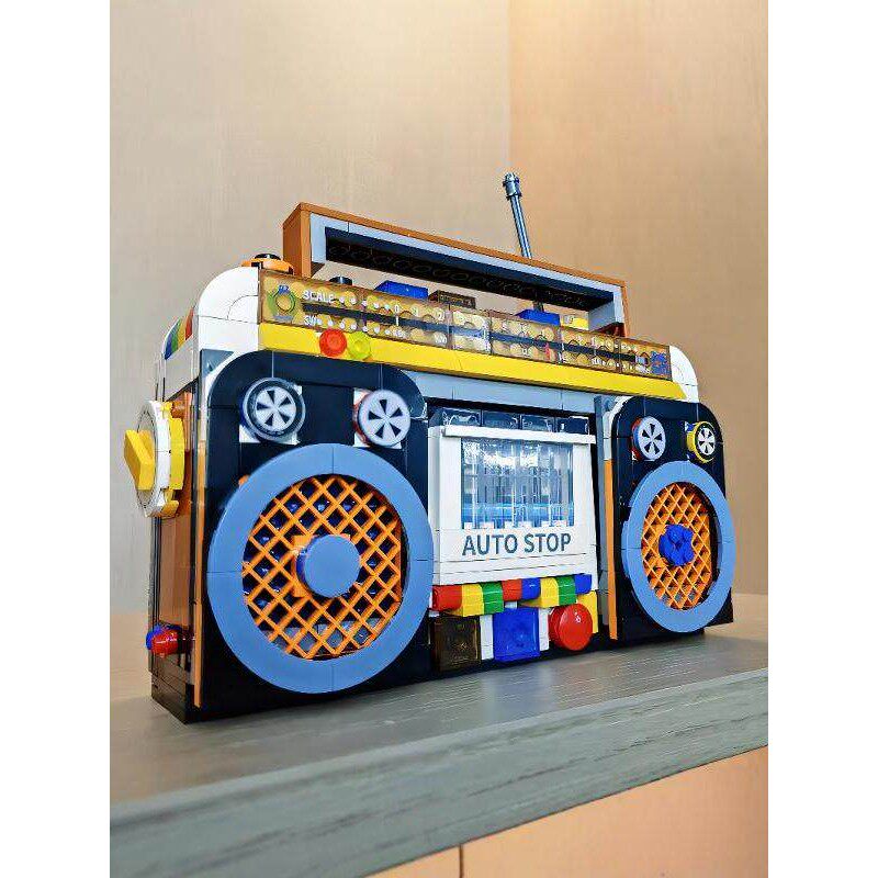 新款积木复古家电打字机收音机玩具成人版拼装立体拼图6岁以