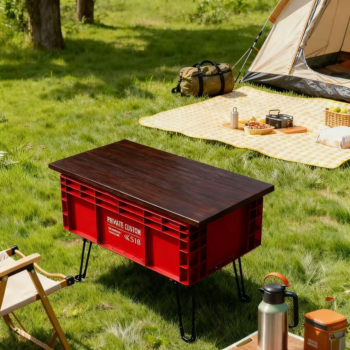 便携式户外折叠桌大容量收纳桌