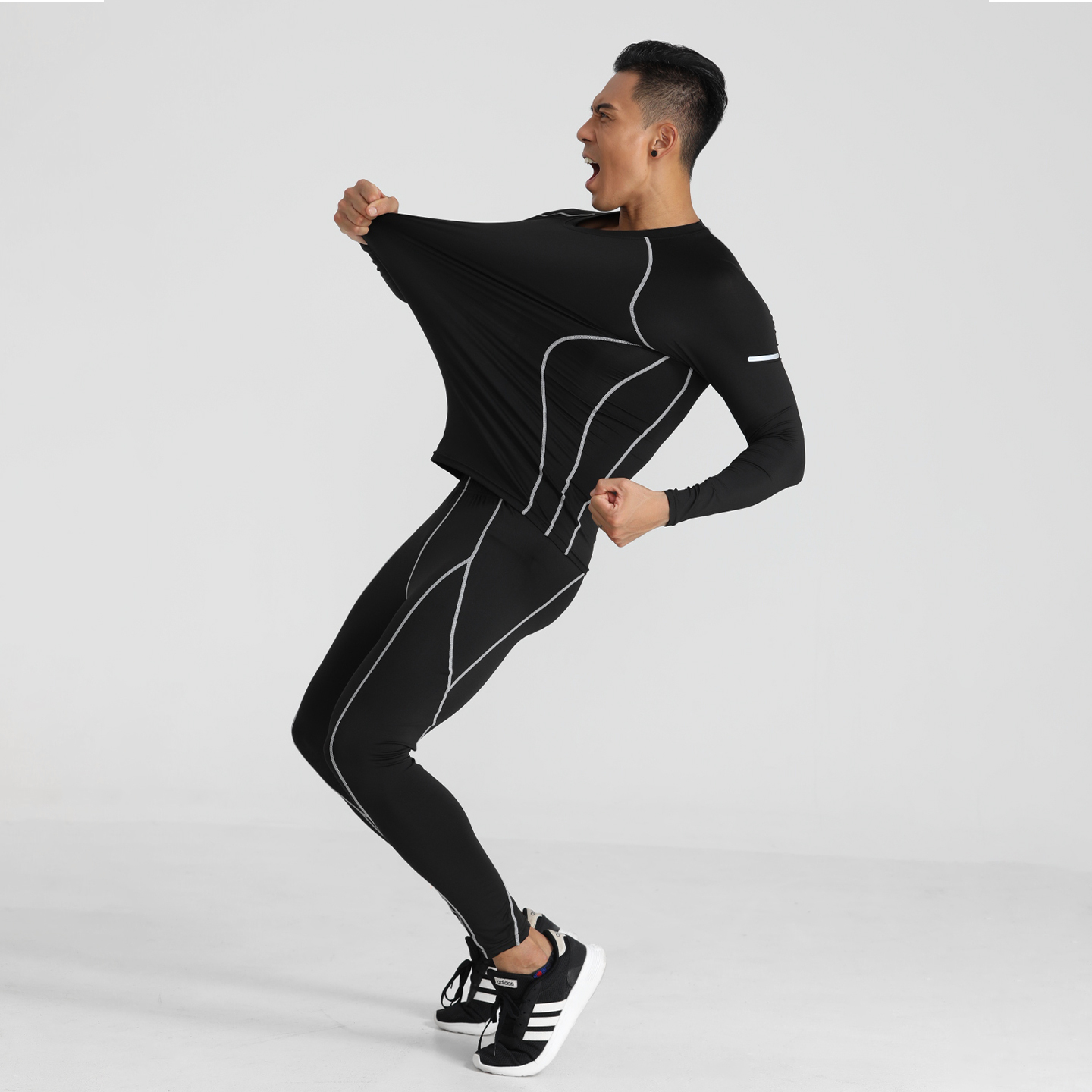 紧身衣套装男成人训练服跑步健身运动速干衣足球篮球服秋冬打底衣