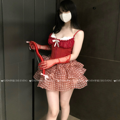 圣诞纯欲风蕾丝鱼骨吊带蓬蓬裙