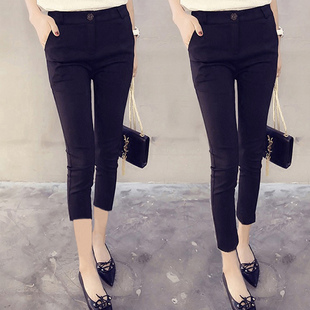 八分小个子直筒裤 2025新款 裤 西装 女 春夏黑色弹力九分OL职业小脚裤