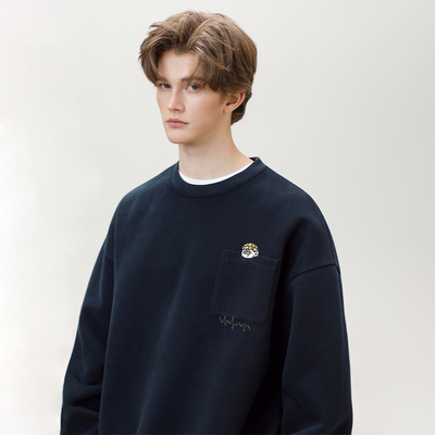 【帽子男孩】美式潮牌圆领卫衣秋