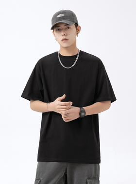 WASSUP HEODS280克全棉重磅基础短袖T恤男美式高街半袖打底tee潮