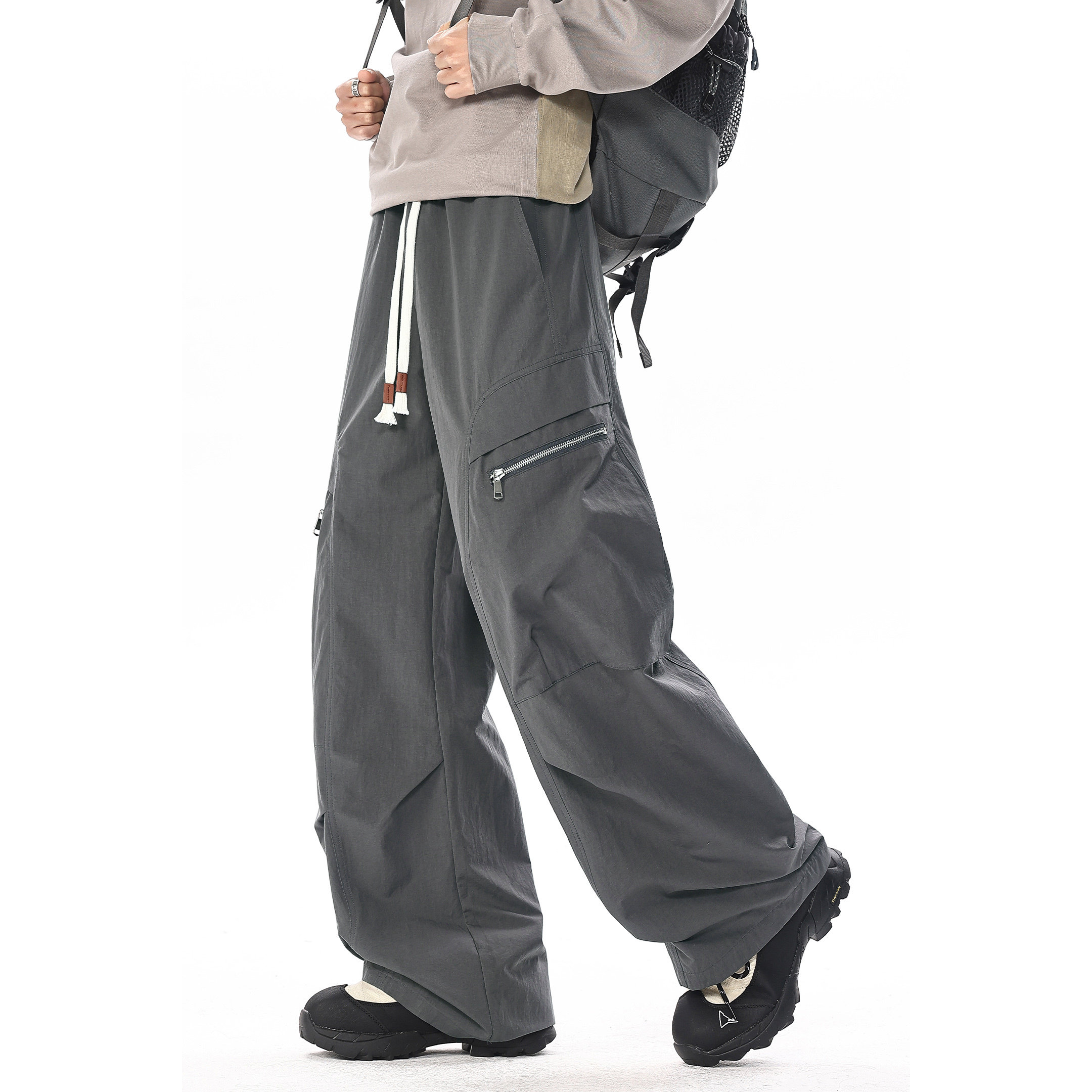 WASSUP美式工装裤子男款春秋季2025新款冲锋阔腿裤青少年休闲裤子,男装,休闲裤,淘宝优惠券,粉丝福利购,淘宝优惠卷