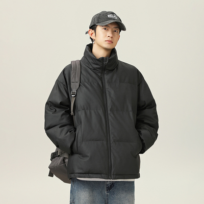 WASSUP潮牌纹理感棉服外套男