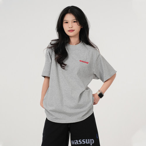 WASSUP潮牌美式重磅短袖t恤男女