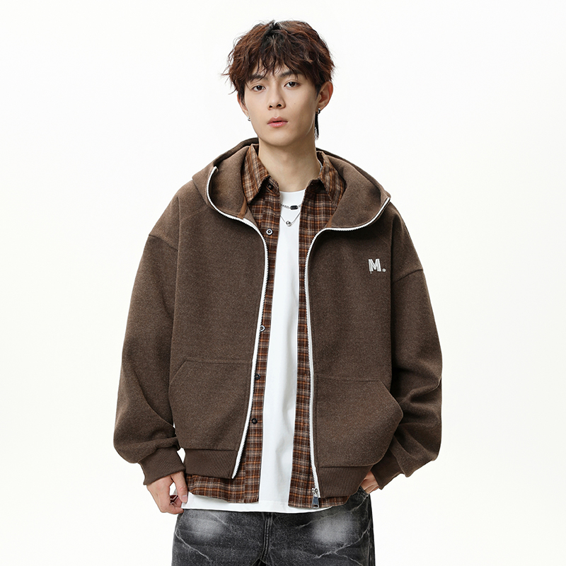 WASSUP潮牌美式简约运动连帽外套