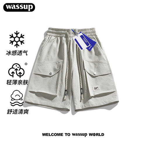 WASSUP潮牌美式运动休闲五分短裤