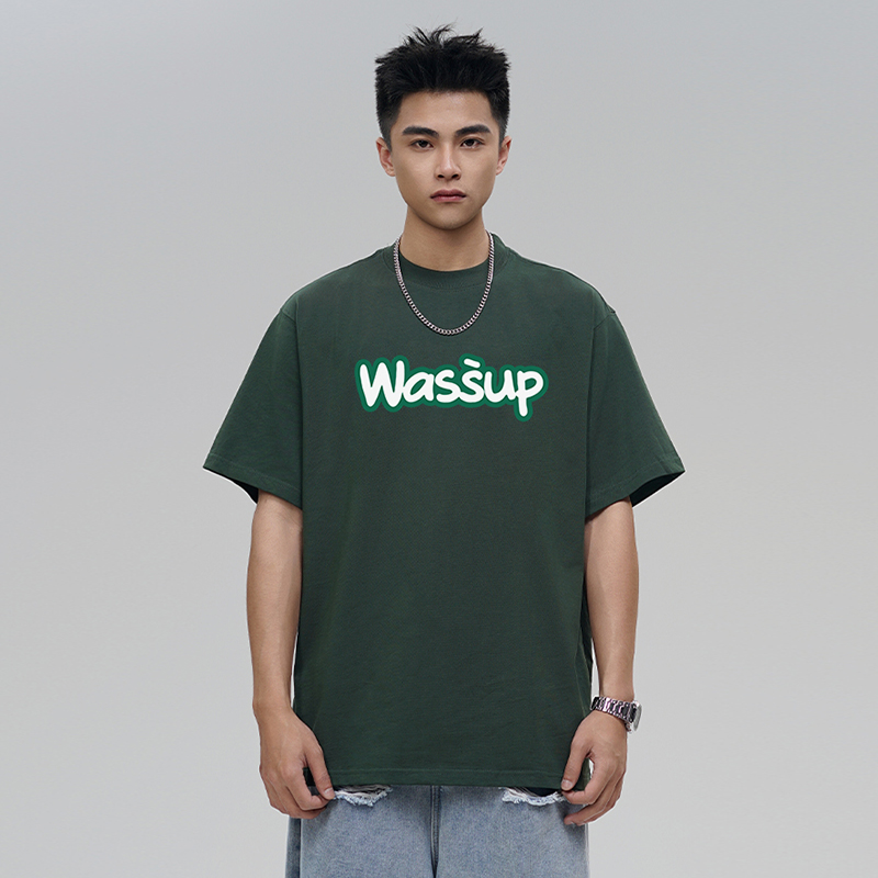 WASSUP国潮简约百搭情侣t恤短袖
