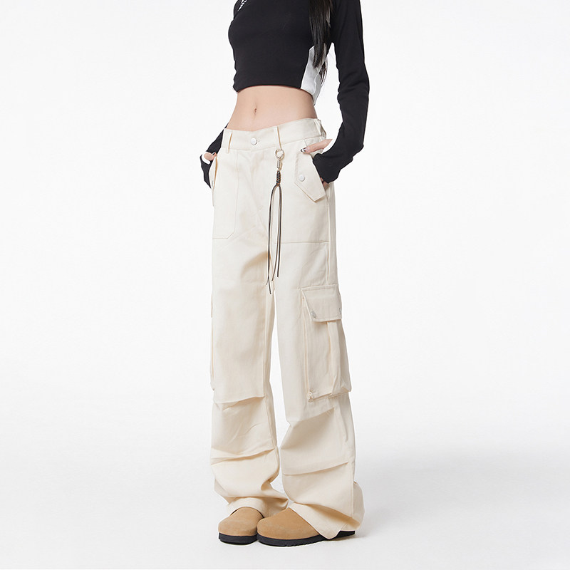 WASSUP美式复古工装休闲裤女款2026新款高级感宽松百搭阔腿长裤子