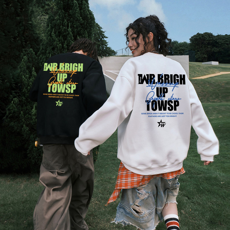 WASSUP美式重磅加绒卫衣男女款秋冬宽松休闲潮流百搭套头圆领上衣,男装,卫衣,淘宝优惠券,粉丝福利购,淘宝优惠卷