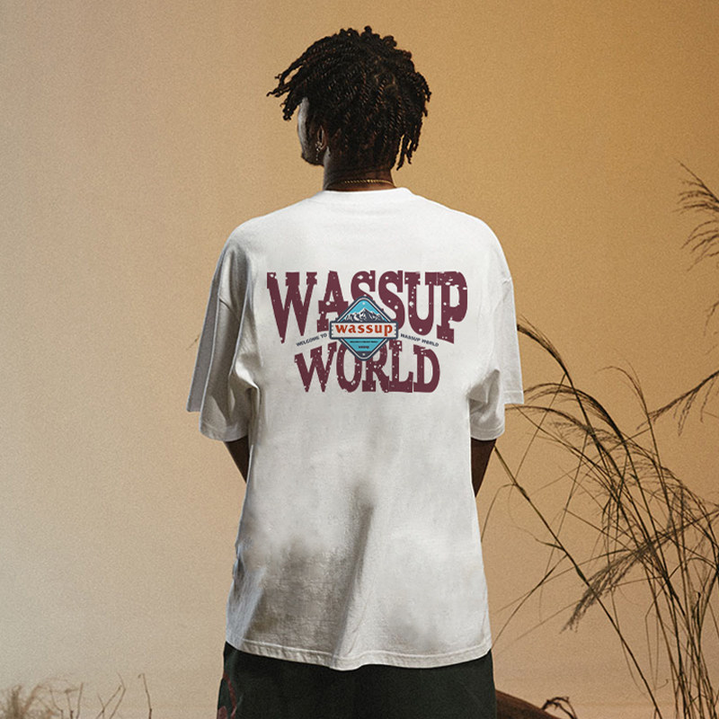 WASSUP美式重磅短袖T恤男夏季2026新款宽松休闲百搭圆领半袖上衣
