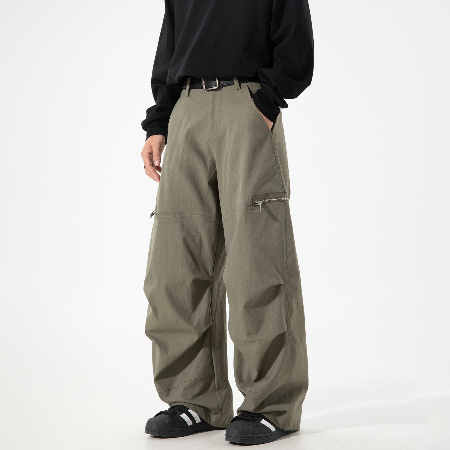 WASSUP美式休闲裤男夏季潮牌伐木工装裤直筒伞兵休闲裤春秋长裤子
